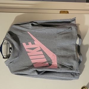 Nike hoodie, Grey and pink, size L in girls